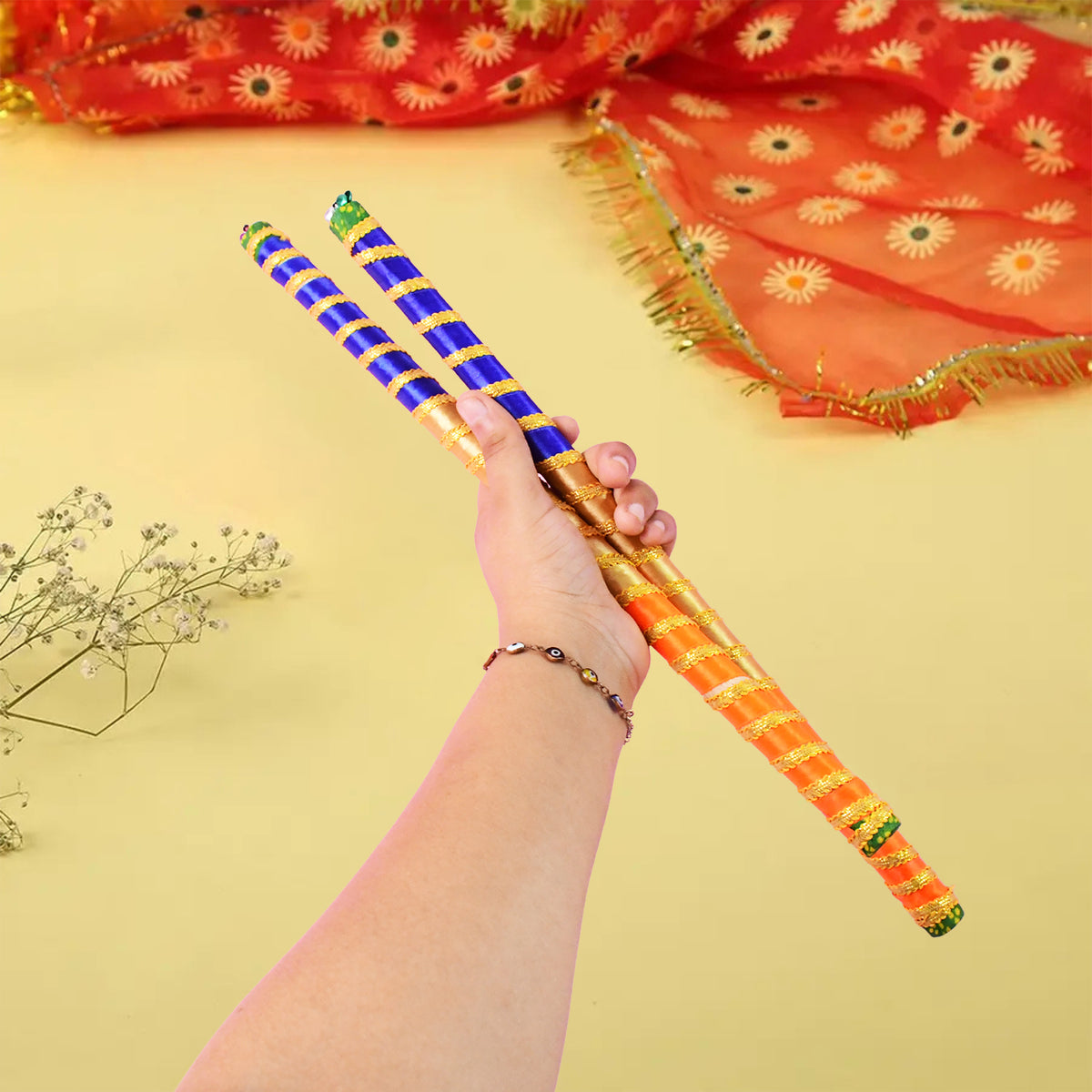 Decorative dandiya sticks pair for Navratri garba, photo 5