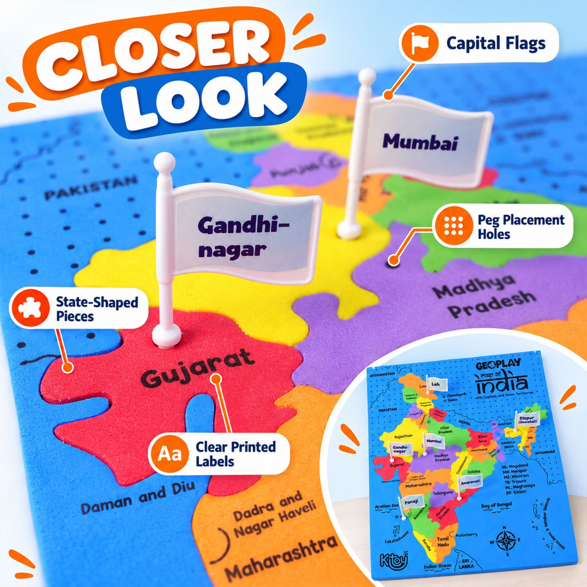 India map geography puzzle for kids, photo 4