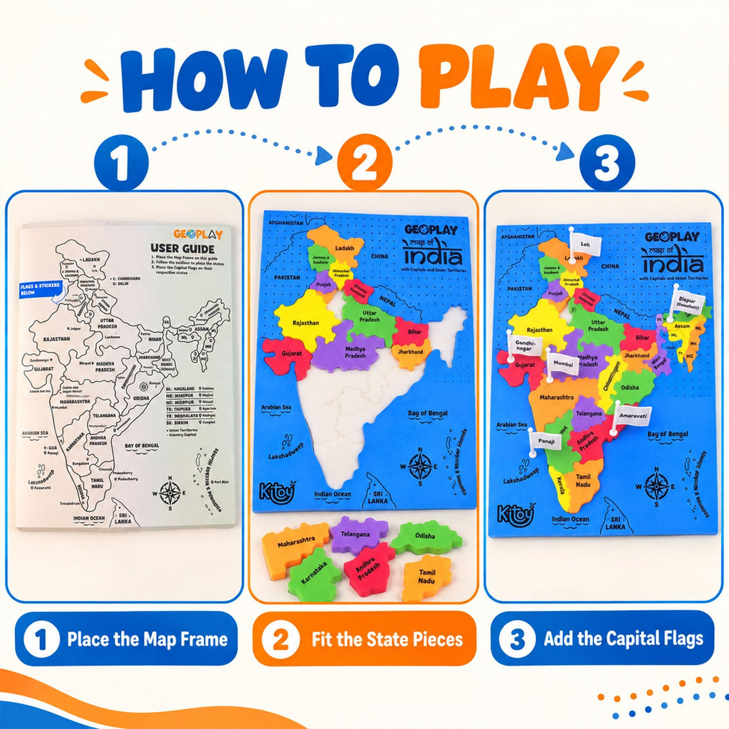 India map geography puzzle for kids, photo 3