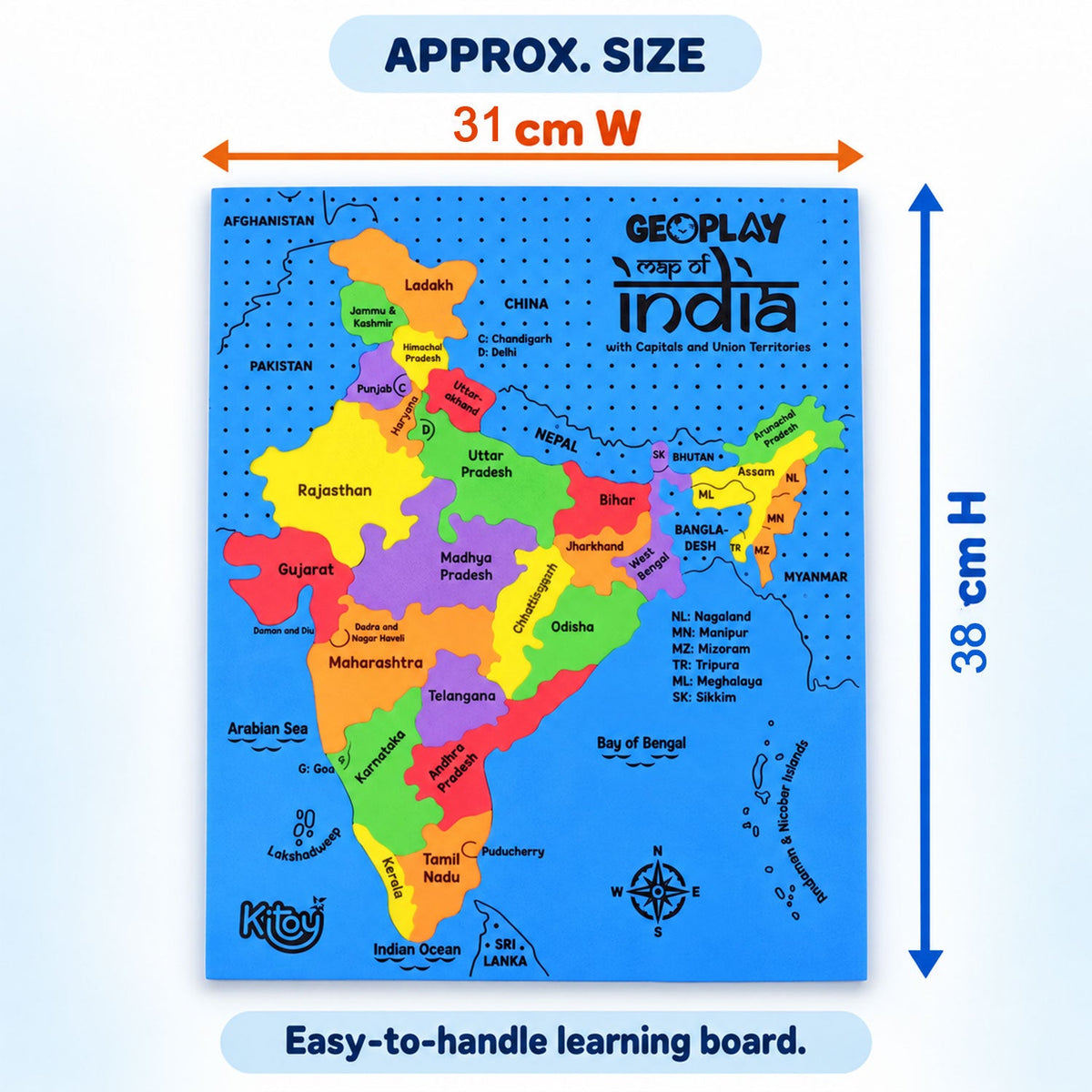 India map geography puzzle for kids, photo 6