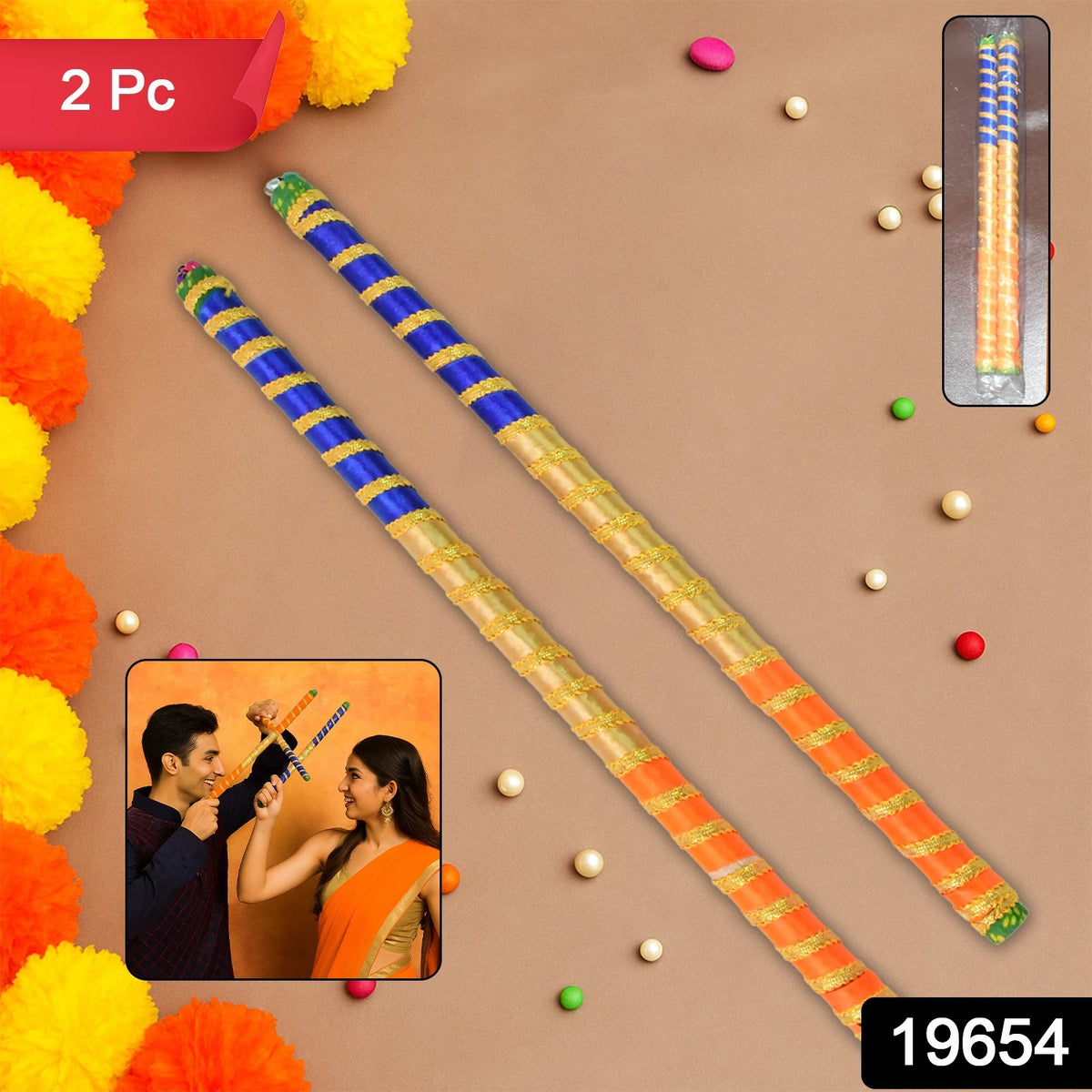 Decorative dandiya sticks pair for Navratri garba