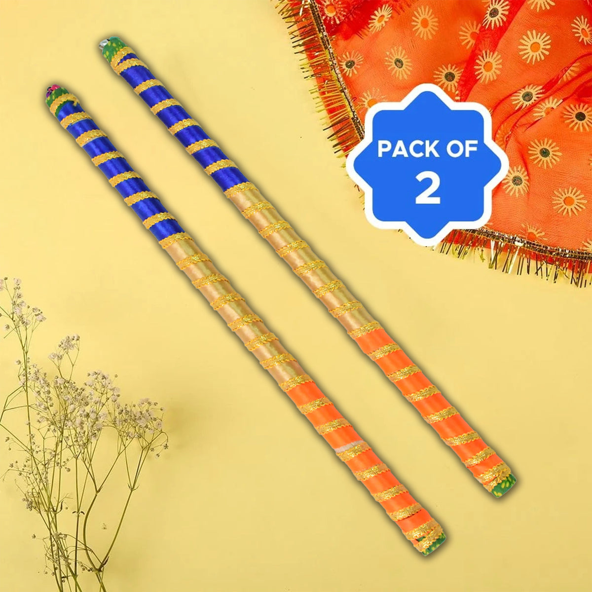 Decorative dandiya sticks pair for Navratri garba, photo 4