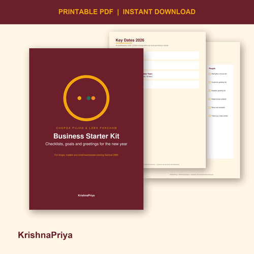 Chopda Pujan and Labh Pancham business kit printable