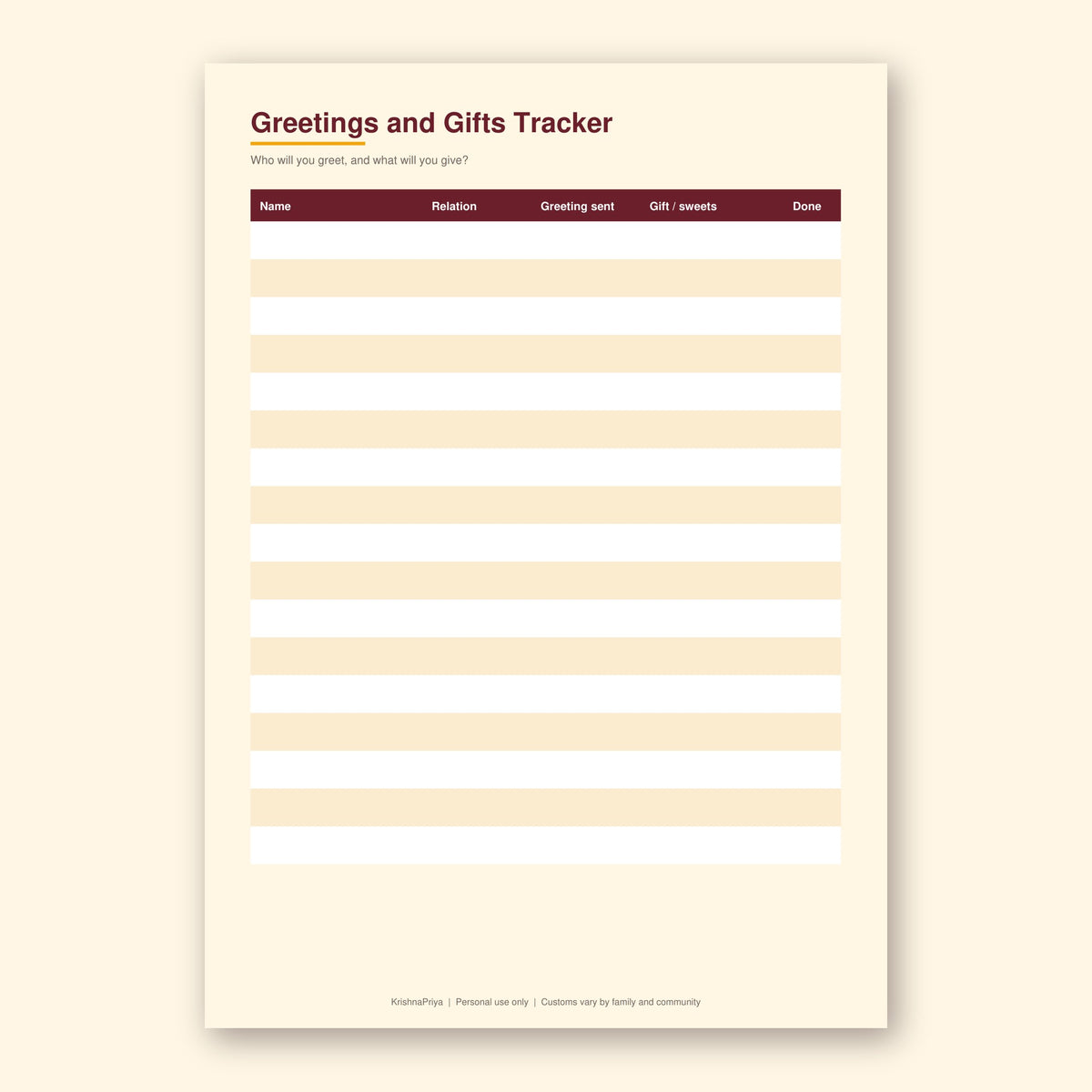 Chopda Pujan and Labh Pancham business kit printable, inside page preview 3