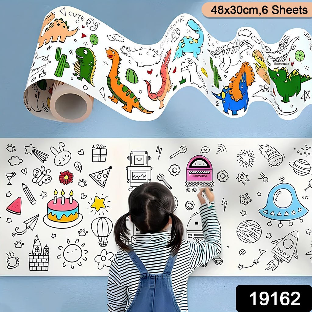 Educational colouring roll for kids