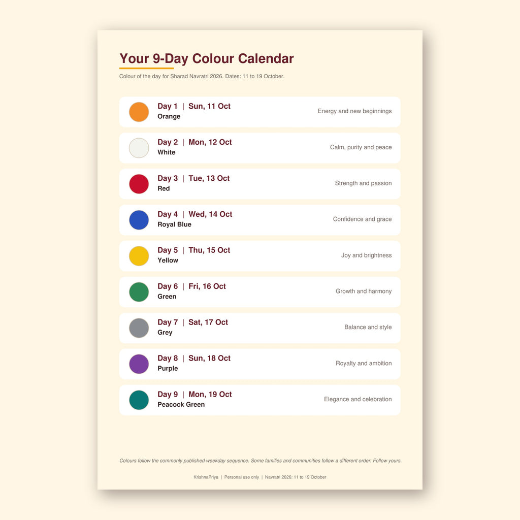 Navratri 2026 Garba Planner printable PDF, inside page preview 1