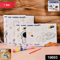 Space theme kids painting and colouring kit