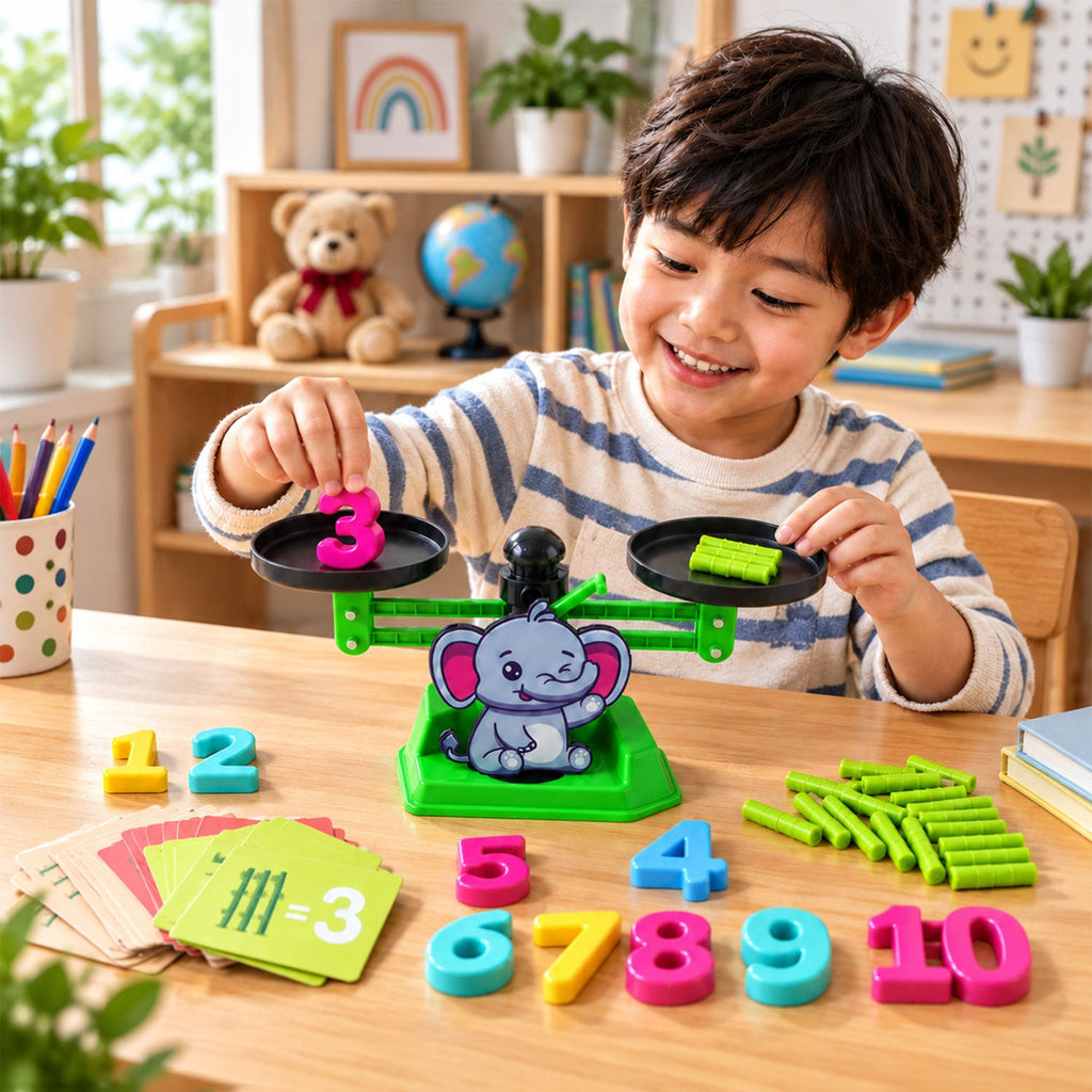 Elephant math balancing game for kids, photo 2