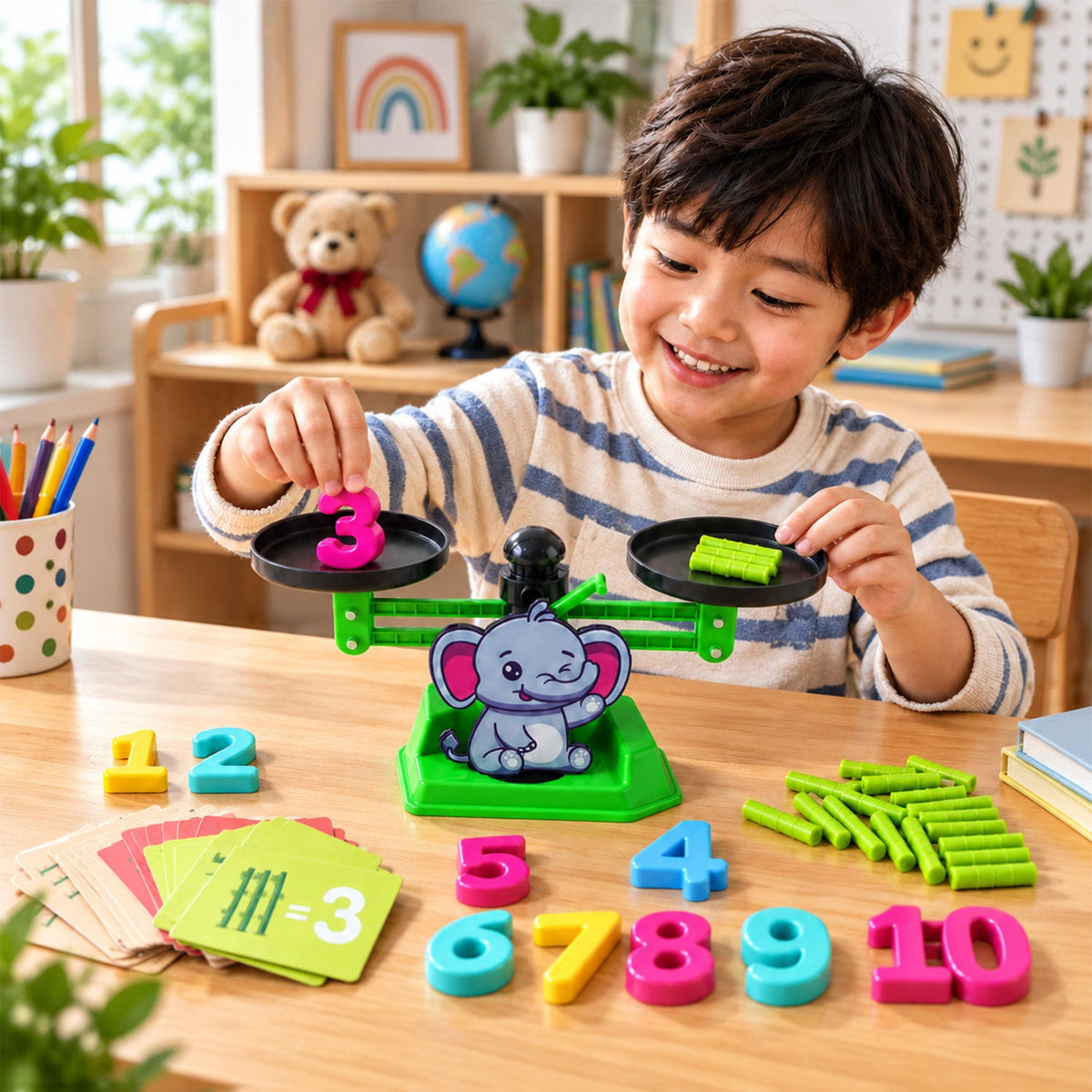 Elephant math balancing game for kids, photo 2